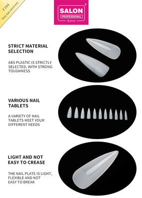 Long Stiletto Nail Tips Full Cover Fake Nail Tips with Box Natural Matte False Nails
