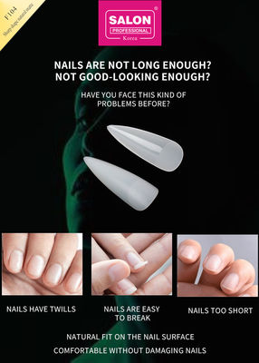 Long Stiletto Nail Tips Full Cover Fake Nail Tips with Box Natural Matte False Nails