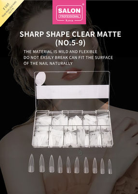 Clear Matte Color Acrylic False Nail Tips Set Ultra-Thin Sharp Shape Nail Art Extensions