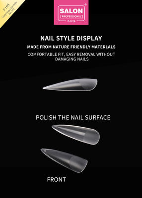 Clear Matte Color Acrylic False Nail Tips Set Ultra-Thin Sharp Shape Nail Art Extensions
