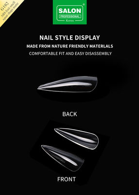 Professional ABS Sharp Shape Fake Nails Full Clear Acrylic False Nail Tips 12 Sizes For Home DIY