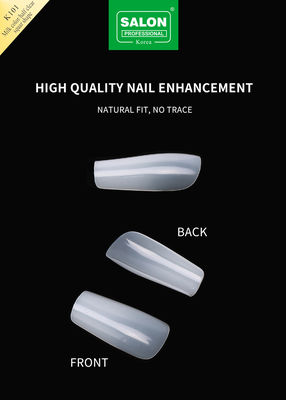 Customized Luxury Design Full Cover Artificial Nail Tips Press On Nails Milk Color Square Fake Nails