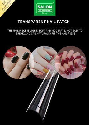 False Artificial Fingernails ABS Clear Ladder Shape Fake Nails Handmade Soft Gels Press On Nails Wholesale Price