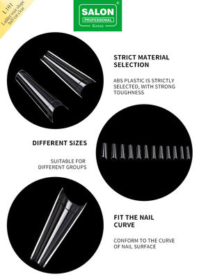 False Artificial Fingernails ABS Clear Ladder Shape Fake Nails Handmade Soft Gels Press On Nails Wholesale Price