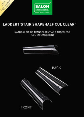 False Artificial Fingernails ABS Clear Ladder Shape Fake Nails Handmade Soft Gels Press On Nails Wholesale Price