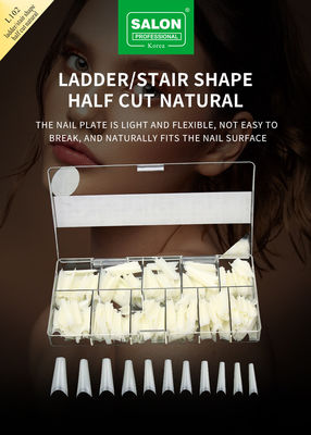 500Pcs Nail Tips Acrylic French Half Cover False Nail Tips Ladder Shape Press On Nails Tip UV Gel Manicure Supply