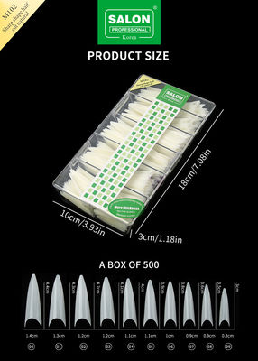 Sharp Shape Natural Nail Tips Half Cover Acrylic Fake Nails  For DIY Nail Art Salon 500pcs/Box