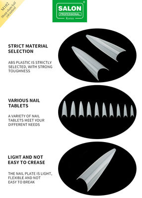 Sharp Shape Nail Tips 500 PCS Natural Acrylic Fake Nail Kit For Nail Extensions