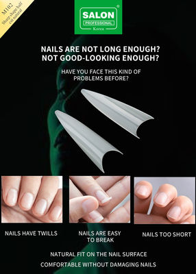 Sharp Shape Nail Tips 500 PCS Natural Acrylic Fake Nail Kit For Nail Extensions