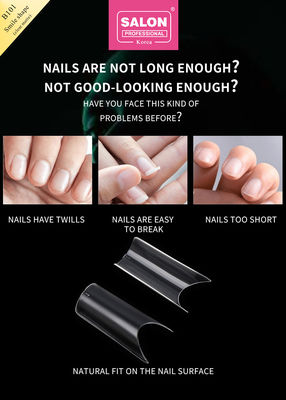 Artificial Fingernails ABS Clear Color 500 Pieces Easy Application False Nails For Salon Nail Art
