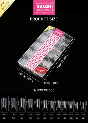 Artificial Fingernails ABS Clear Color 500 Pieces Easy Application False Nails For Salon Nail Art