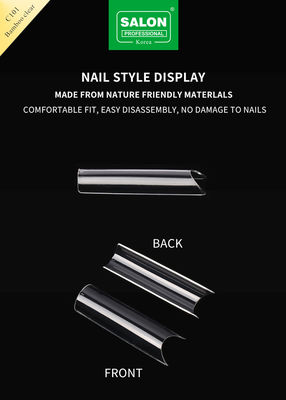 OEM Full Cover Bamboo Clear Soft Gel False Nails Designs Artificial Nail Tips