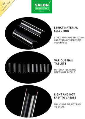 OEM Full Cover Bamboo Clear Soft Gel False Nails Designs Artificial Nail Tips