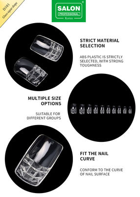 Fashionable Clear Color False Nails Full Cover French Nail Customized Design For Salon Nail Art