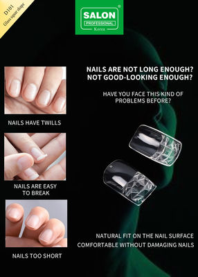 Fashionable Clear Color False Nails Full Cover French Nail Customized Design For Salon Nail Art
