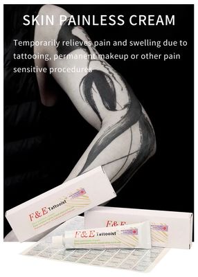 F&E Tattooist Anesthetic Cream with 6% Lidocaine and 4% Prilocaine for Fast Pain Relief in 10 Minutes Exposure Time