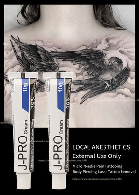 J Pro Tattoo Licocaine numb Cream 10g Stop Pain Anesthetic Cream For Waxing Tattoo Permanent Makeup